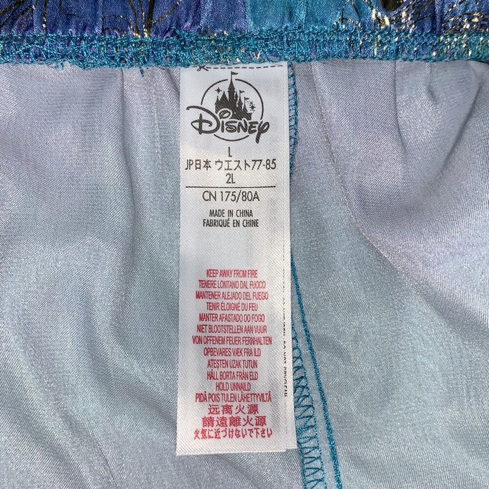 Disney Store NWOT Aladdin Pajama Short Teal with Gold Print Size L - Picture 5 of 5